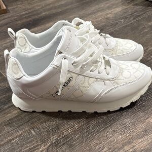 Calvin Klein White Patterned Sneakers